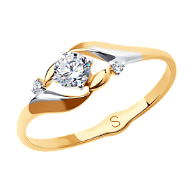 Кольцо SOKOLOV - Золото 375, Фианит (арт. 017991-4)