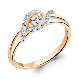 Кольцо Аквамарин - Серебро 925, Фианит (арт. 68921А.6)