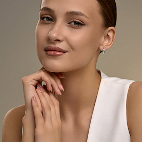 Серьги SOKOLOV - Серебро 925, Топаз, Фианит (арт. 92025328)