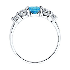 Кольцо SOKOLOV - Серебро 925, Топаз, Фианит (арт. 92014392)