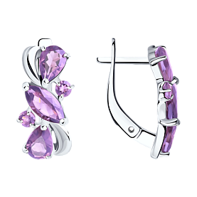 Серьги SOKOLOV - Серебро 925, Аметист (арт. 92021803)