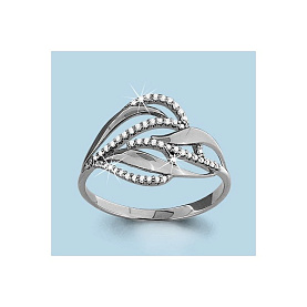 Кольцо Аквамарин - Серебро 925, Фианит (арт. 63570А.5)