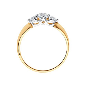 Кольцо SOKOLOV - Золото 375, Фианит (арт. 017492-4)