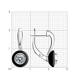 Серьги SOKOLOV - Серебро 925, Керамика, Фианит (арт. 94025735)