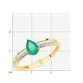 Кольцо SOKOLOV - Золото 375, Агат, Фианит (арт. 37715586)
