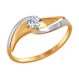 Кольцо SOKOLOV - Золото 375, Фианит (арт. 017248-4)