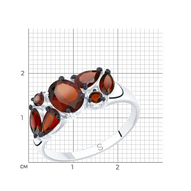 Кольцо SOKOLOV - Серебро 925, Гранат (арт. 92011809)