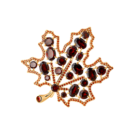 Брошь SOKOLOV - Серебро 925, Гранат, Фианит (арт. 92040100)