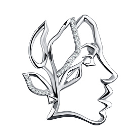 Брошь Talant - Серебро 925, Фианит (арт. 60-72-0001-12871)