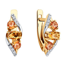 Серьги SOKOLOV - Золото 585, Сапфир, Топаз (арт. 72-00428)