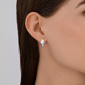 Серьги Diamant - Серебро 925, Фианит, Эмаль (арт. 94-120-02224-1)