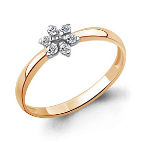 Кольцо Аквамарин - Золото 375, Фианит (арт. 68728А.8)