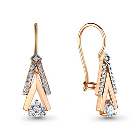 Серьги Аквамарин - Серебро 925, Фианит (арт. 46815А.6)