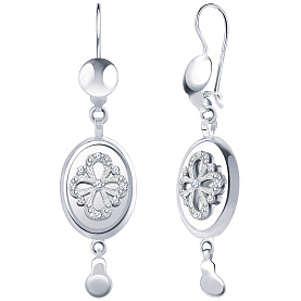 Серьги Атолл - Серебро 925, Фианит (арт. 2688-925)