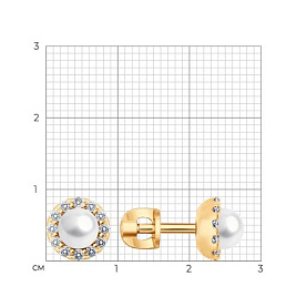 Серьги SOKOLOV - Серебро 925, Жемчуг культивированный, Фианит (арт. 92022492)
