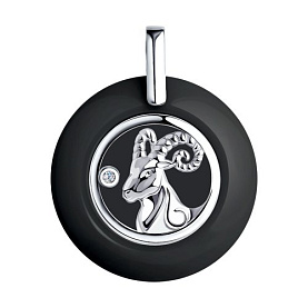 Подвеска Diamant - Серебро 925, Керамика, Фианит (арт. 94-130-01250-1)