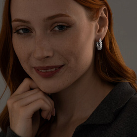 Серьги SOKOLOV - Серебро 925, Фианит (арт. 94025640)
