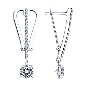 Серьги Diamant - Серебро 925, Фианит (арт. 94-121-00489-1)