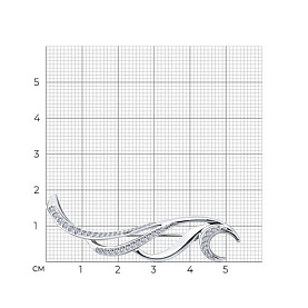 Брошь SOKOLOV - Серебро 925, Фианит (арт. 94040098)