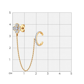 Серьга SOKOLOV - Золото 585, Фианит (арт. 170089)