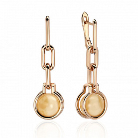 Серьги Максипром - Серебро 925, Янтарь (арт. 220 0813 205)