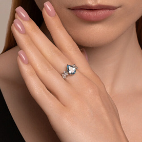 Кольцо SOKOLOV - Серебро 925, Топаз, Фианит (арт. 92014453)