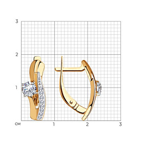 Серьги SOKOLOV - Золото 375, Фианит (арт. 028427-4)