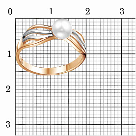 Кольцо Красная пресня - Серебро 925, Жемчуг культивированный (арт. 23314693Д)