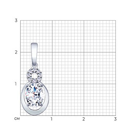 Подвеска SOKOLOV - Серебро 925, Фианит (арт. 94032166)