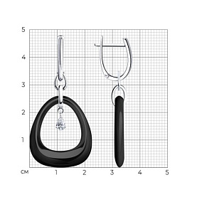 Серьги Diamant - Серебро 925, Керамика, Фианит (арт. 94-121-01862-1)