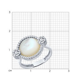 Кольцо Diamant - Серебро 925, Перламутр, Фианит (арт. 94-310-02314-1)