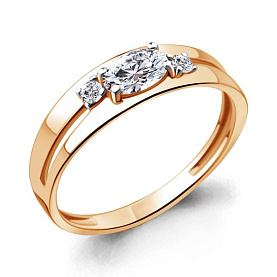 Кольцо Аквамарин - Серебро 925, Фианит (арт. 68925А.6)