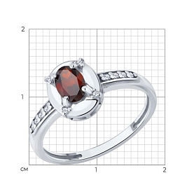 Кольцо SOKOLOV - Серебро 925, Гранат, Фианит (арт. 92014856)