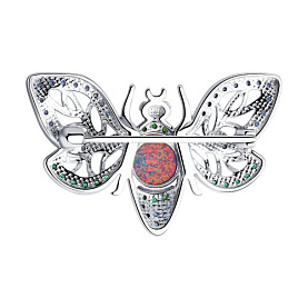 Брошь SOKOLOV - Серебро 925, Синтетический опал , Фианит (арт. 83040004)