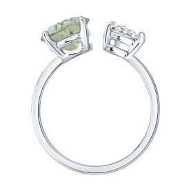 Кольцо SOKOLOV - Серебро 925, Празиолит, Фианит (арт. 92014719)