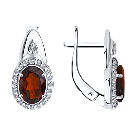 Серьги SOKOLOV - Серебро 925, Гранат, Фианит (арт. 92021685)
