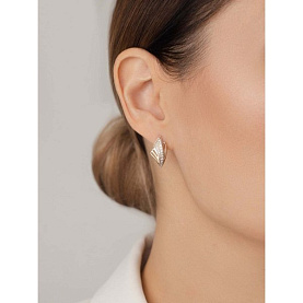 Серьги Атолл - Золото 585, Фианит (арт. 20576)