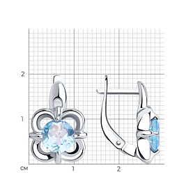 Серьги Diamant - Серебро 925, Топаз (арт. 94-320-00713-1)
