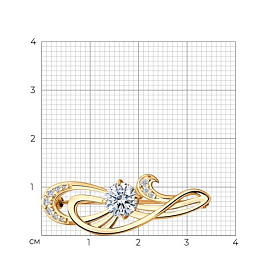 Брошь SOKOLOV - Серебро 925, Фианит (арт. 93040001)