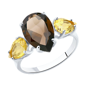 Кольцо SOKOLOV - Серебро 925, Раухтопаз, Цитрин (арт. 92010999)