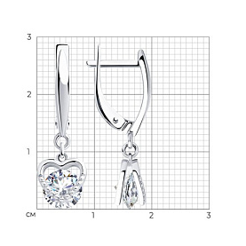 Серьги SOKOLOV - Серебро 925, Фианит (арт. 94023432)