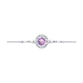 Браслет Diamant - Серебро 925, Аметист, Фианит (арт. 94-350-00679-2)
