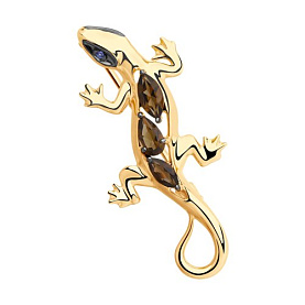 Брошь SOKOLOV - Серебро 925, Раухтопаз, Фианит (арт. 92040073)