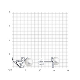 Серьги SOKOLOV - Серебро 925, Жемчуг имитация (арт. 94026043)