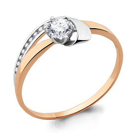 Кольцо Аквамарин - Золото 375, Фианит (арт. 664921А.8)