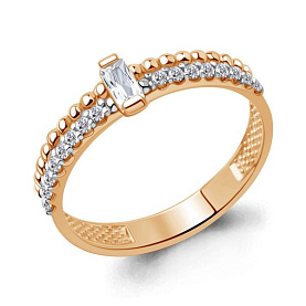 Кольцо Аквамарин - Серебро 925, Фианит (арт. 67918А.6)