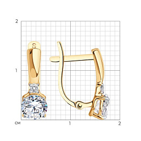 Серьги SOKOLOV - Золото 375, Фианит (арт. 026826-4)