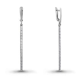 Серьги Аквамарин - Серебро 925, Фианит (арт. 48039А.5)