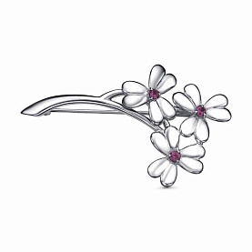 Брошь Красная пресня - Серебро 925, Синтетический рубин (арт. 13814898Пл8)