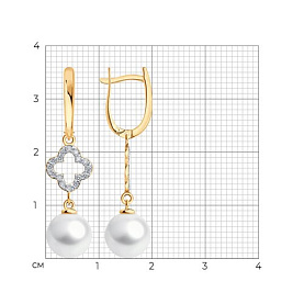Серьги SOKOLOV - Золото 585, Жемчуг культивированный, Фианит (арт. 792473)